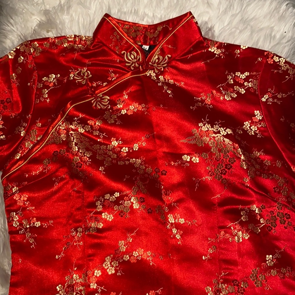 Woman’s red floral long dress size medium